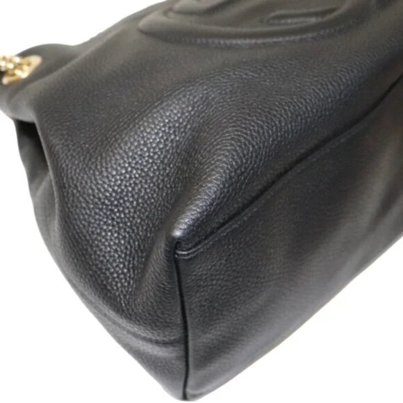 GUCCI Soho Interlocking G Chain Bag Shoulder Tote Leather Black - Picture 6 of 9